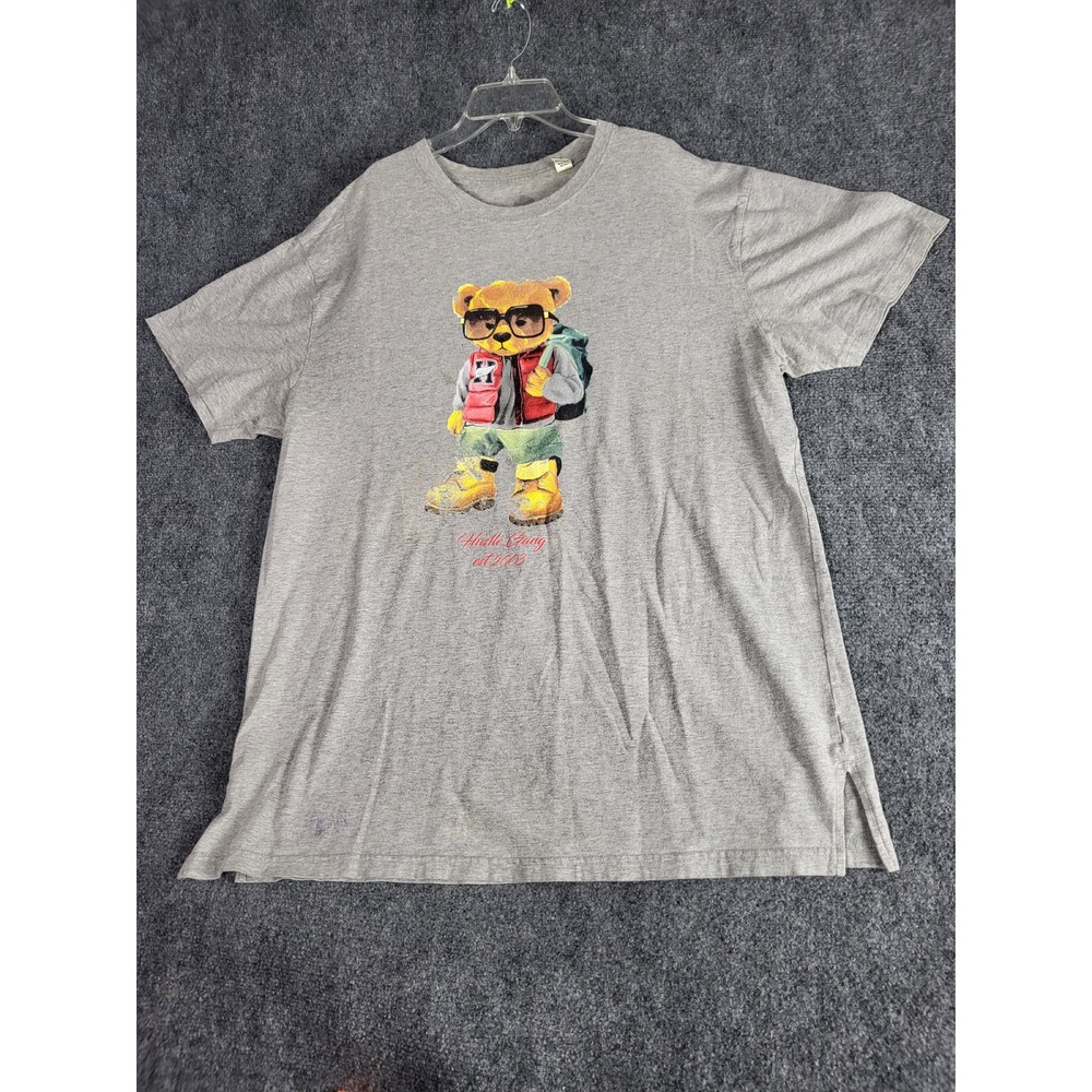 Hustle Gang Graphic T-Shirt Men Sz 2XL Teddy Bear Print Short‎ Sleeve Streetwear